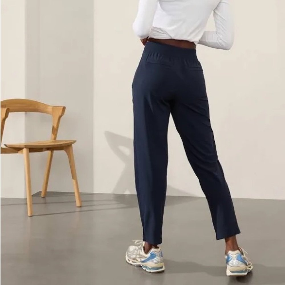 Athleta Women's Brooklyn Mid Rise Ankle Pants Navy Blue Size 12 - Picture 6 of 10
